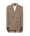Rohe Herringbone Double-breasted Blazer In Brown