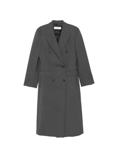 Rohe Double-breasted Blazer Coat In Gray