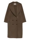 Rohe Double-breasted Shawl-collar Coat In Brown