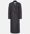Rohe Double-breasted Wool-blend Coat In Gray