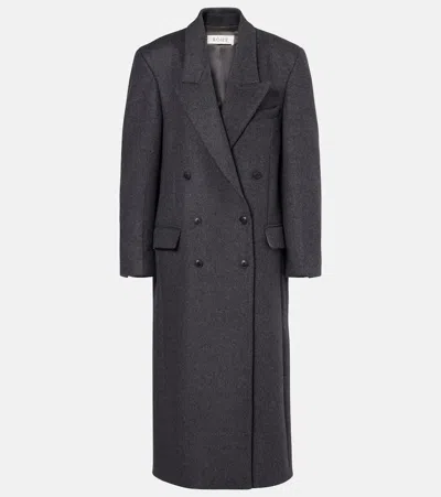 Rohe Double-breasted Wool-blend Coat In Gray
