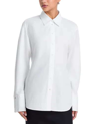 Rohe Double Cuff Shaped Poplin Shirt In White
