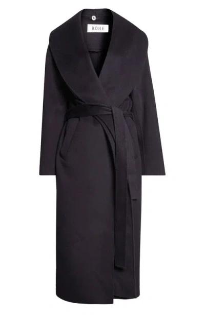 Rohe Róhe Double Face Wool & Cashmere Wrap Coat In Blue