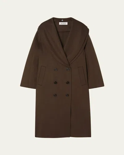Rohe Double-face Wool Scarf Coat In Taupe