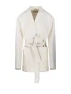 Rohe Double Faced Kimono Style Jacket In White