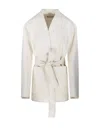 Rohe Double Faced Kimono Style Jacket In White