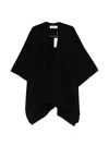 Rohe Double-faced Poncho In Black