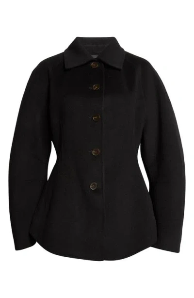 Rohe Róhe Double Faced Wool & Cashmere Sculptural Jacket In Black