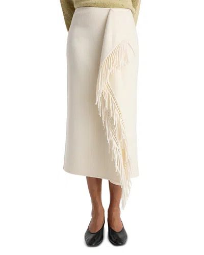 Rohe Double Faced Wool Cashmere Fringe Skirt In Multi