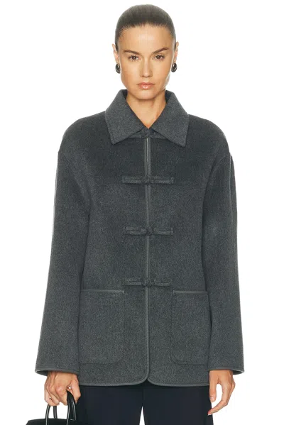 Rohe Double Faced Wool Pankou Closure Jacket In Gray