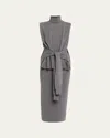 Rohe Layered Wool-blend Midi Jumper Dress In Gray