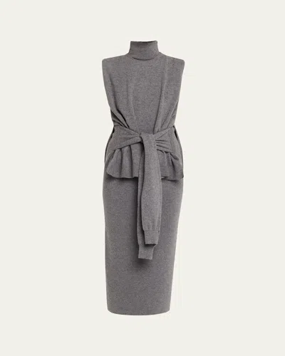 ROHE DOUBLE-LAYER CASHMERE-WOOL DRESS