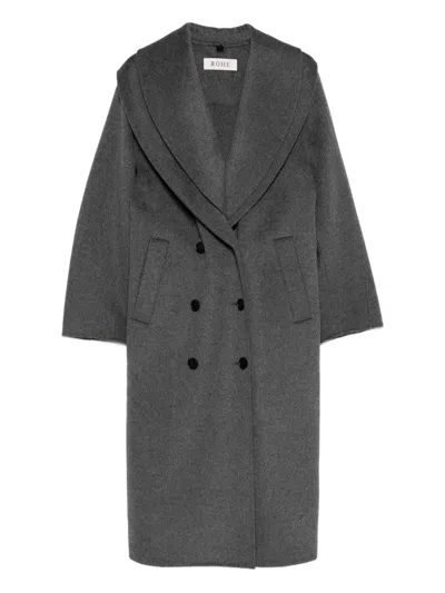 Rohe Double-layered Scarf Coat In Gray