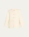 Rohe Mandarin Double-faced Wool Jacket Off White In Neutral
