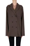 Rohe Double-breasted Blazer In Brown