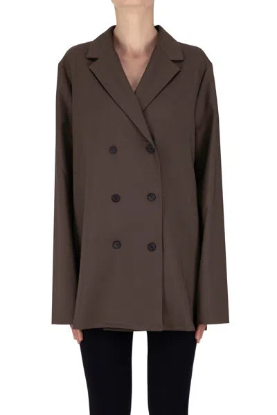 Rohe Double-breasted Blazer In Brown