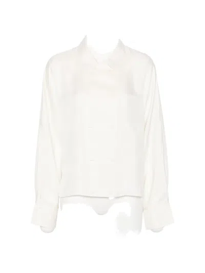 Rohe Double-breasted Silk Shirt In White