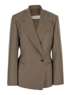 Rohe Peak-lapel Single-breasted Blazer In Brown