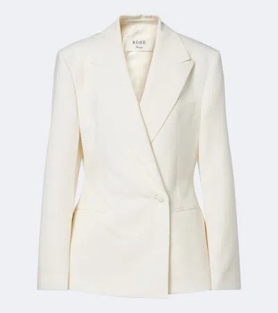 Rohe Róhe Double-breasted Virgin Wool Blazer In Black