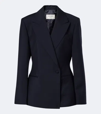 Rohe Róhe Double-breasted Wool And Mohair Blazer In Blue