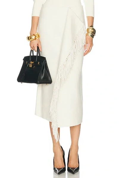 Rohe Double-faced Fringe Skirt In White
