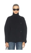 Rohe Double Faced Wool Blend Jacket In Black