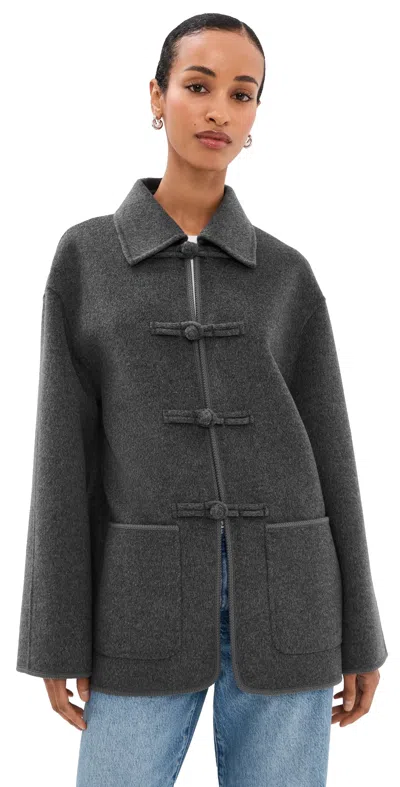 Rohe Double-faced Wool Jacket Dark Grey Melange In Gray