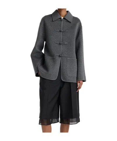 Rohe Double-faced Wool Pankou Closure Jacket In Gray