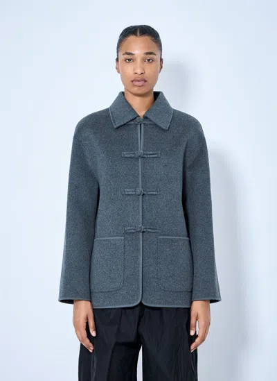 Rohe Double-faced Wool Pankou Closure Jacket In Gray