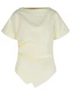 Rohe Draped T-shirt In White Viscose Blend In Neutral