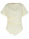 Rohe Draped T-shirt In White Viscose Blend In Neutral