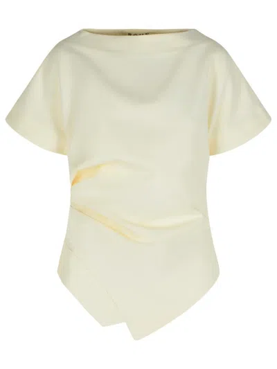 Rohe Draped Asymmetrical T-shirt With Sculptural Silhouette In Neutral