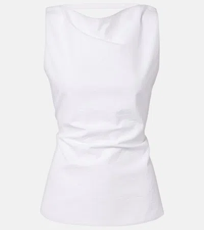 Rohe Draped Cotton-blend Top In White