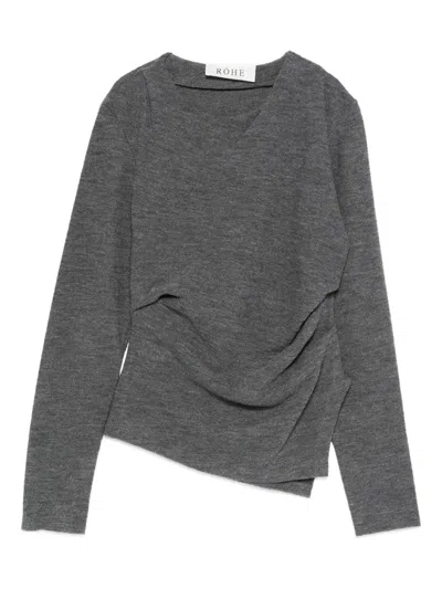 Rohe Draped-detail Blouse In Gray
