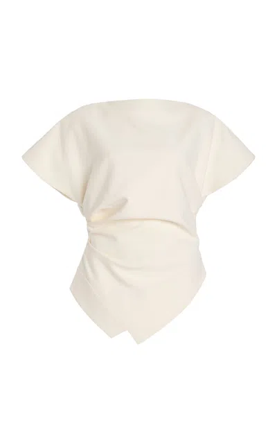 Rohe Draped Lapel Top In Neutral