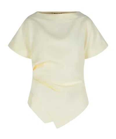 Rohe Róhe Draped Lapel Top In Brown