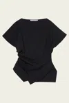 Rohe Asymmetrical Draped Top In Black