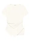 Rohe Draped T-shirt In White Viscose Blend In White
