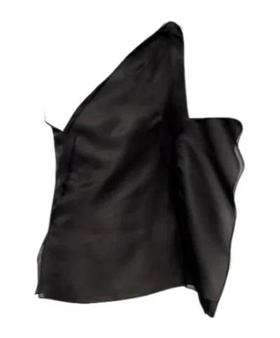 Rohe Draped One-shoulder Silk Top In Black