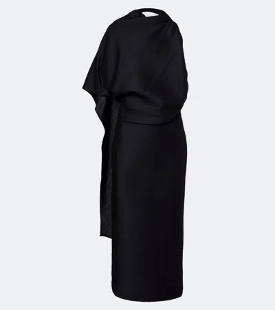 Rohe Róhe Draped Open-back Midi Dress In Blue