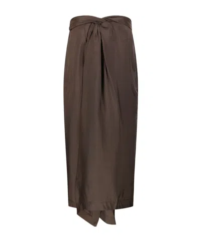 Rohe Róhe Draped Sarong Skirt In Brown
