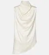 Rohe Sleeveless Draped Satin Top In Cream In White