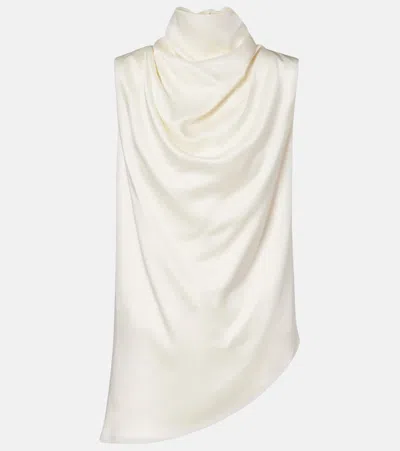 Rohe Róhe Draped Satin Top In White