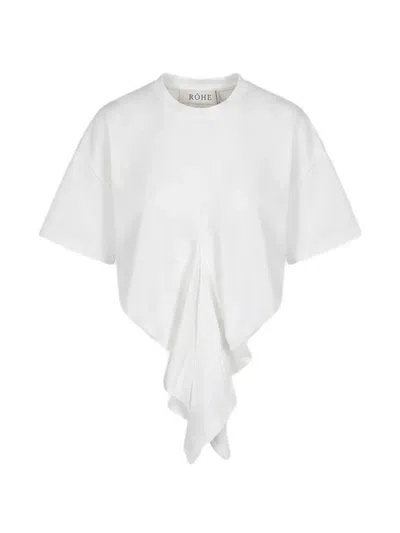 Rohe Draped Seam-detail T-shirt In White