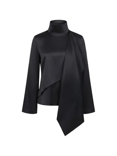 Rohe Draped Silk Blouse In Black