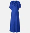 Rohe Fluid Draped Silk Midi Dress In Blue