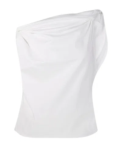 Rohe Róhe Draped Strapless Top In White