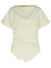 Rohe Draped T-shirt In White Viscose Blend In Neutral