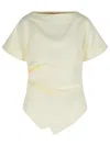 Rohe Draped T-shirt In White Viscose Blend In Neutral