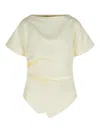 Rohe Draped Lapel Top In White
